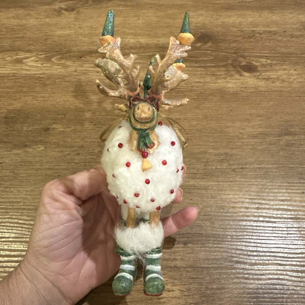 Mackenzie Childs Patience Brewster Dash Away Blitzen Reindeer Ornament Whimsical